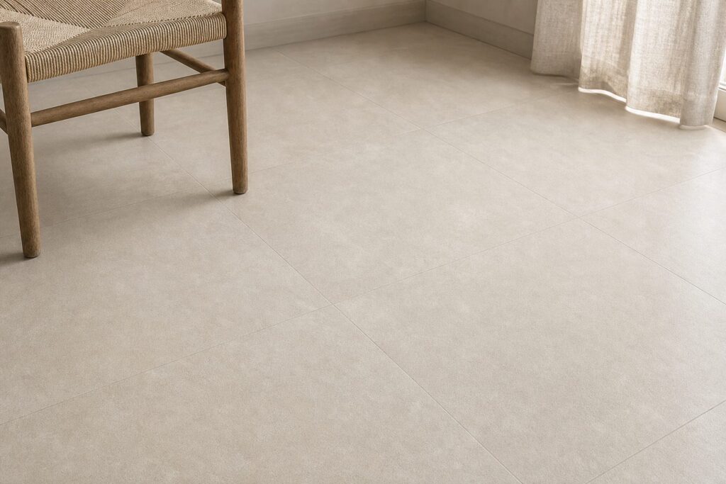 Carrelage imitation béton Beige BETON 60x60 - ambiance salon