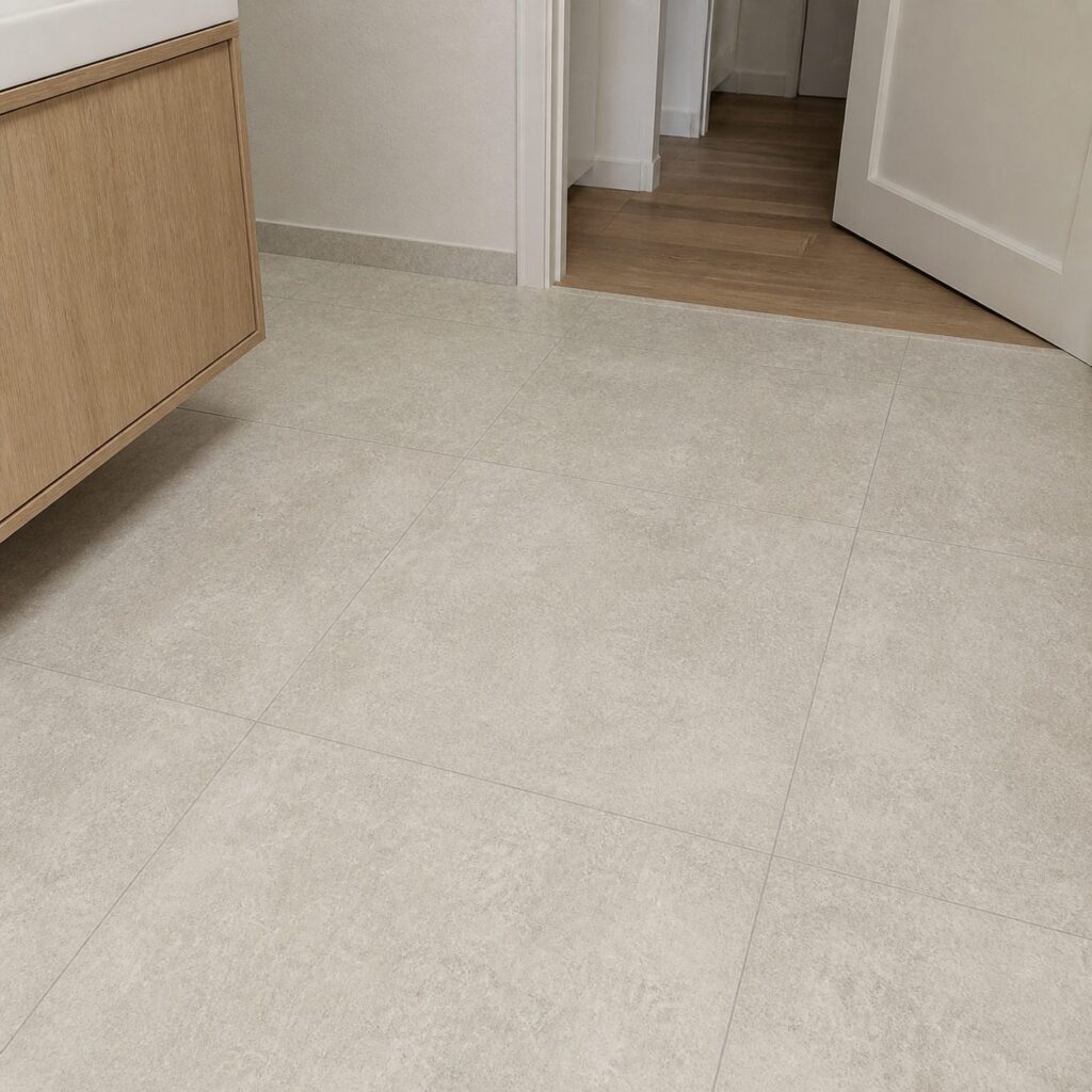 Carrelage imitation béton Cream MIDTOWN 20mm 60x60 - ambiance salle de bain