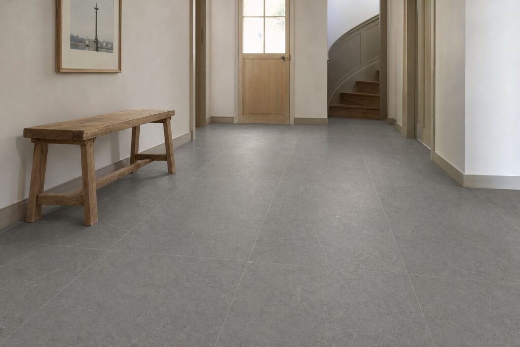 Carrelage imitation béton Anthracite NORWICH 60x120 - ambiance entrée