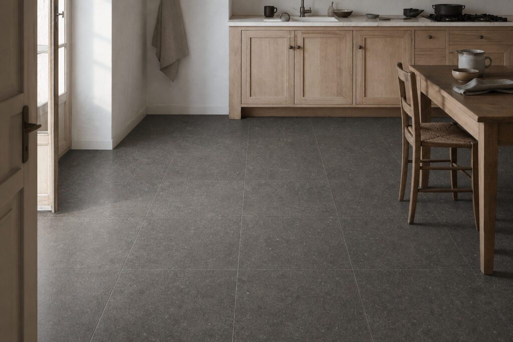 Carrelage imitation béton Anthracite NEXUS 60x60 - ambiance cuisine