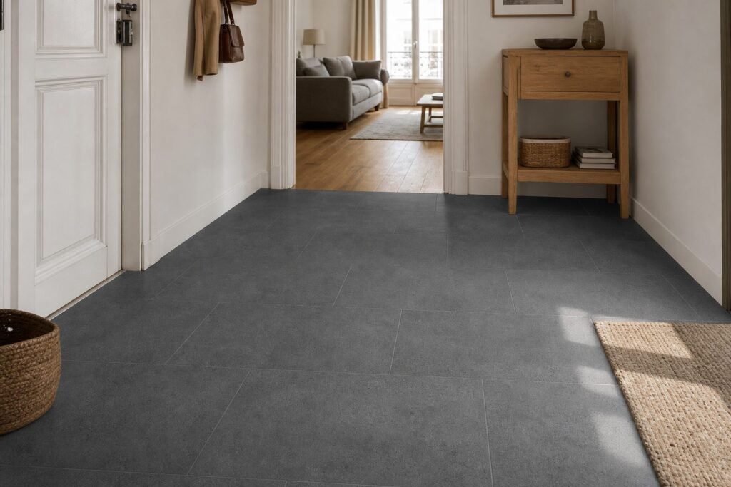 Carrelage imitation béton Anthracite BETON 30x60 - ambiance entrée