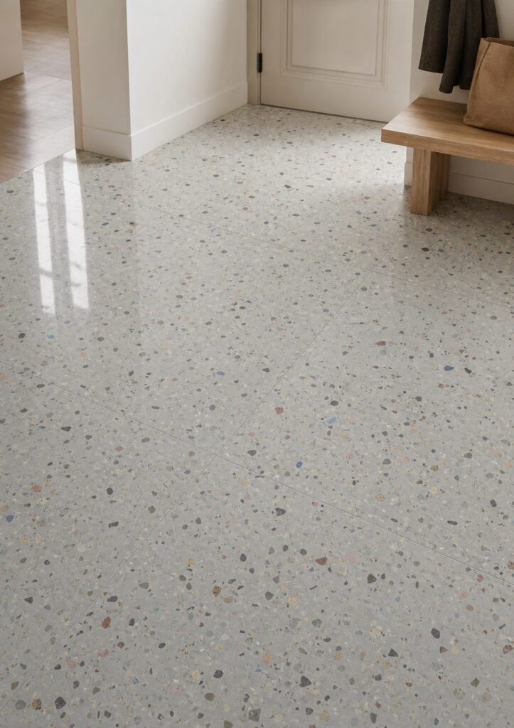 Carrelage imitation marbre Grey GEMSTONE 120x120 - ambiance entrée