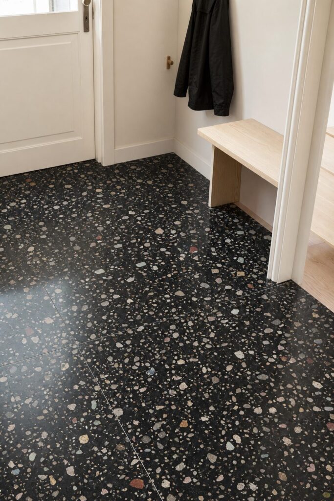 Carrelage imitation marbre Black GEMSTONE 120x120 - ambiance entrée