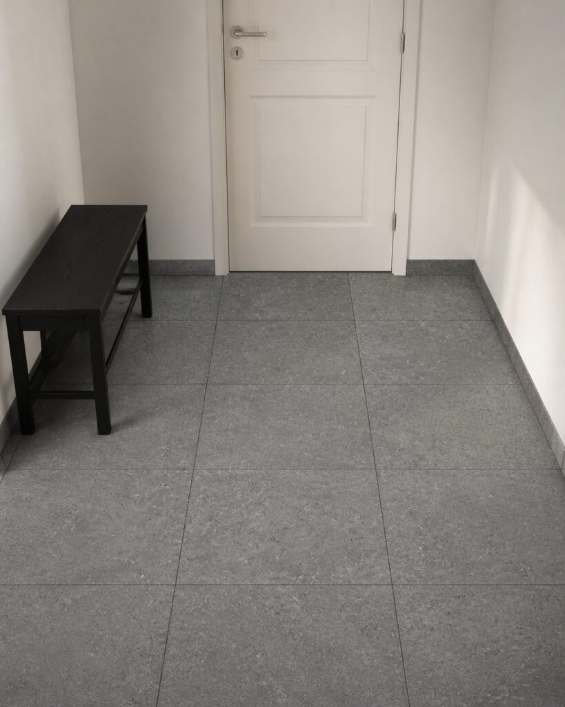 Carrelage imitation béton Anthracite ACRON 60x60 - ambiance entrée