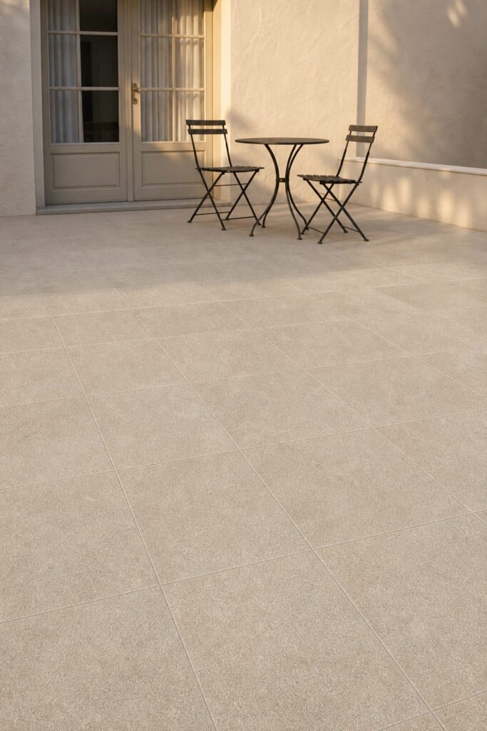 Carrelage extérieur Sand CASERNA 60x60 - ambiance terrasse