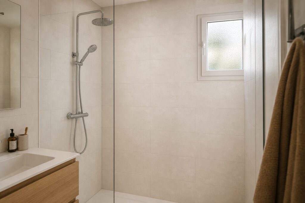 Tomettes & terre cuite Ivory ALURE 25x50 - ambiance douche