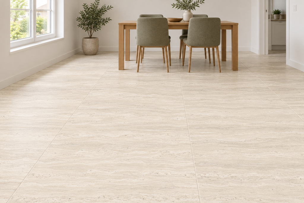 Carrelage imitation marbre Ivory LICEO 100×100 — ambiance validée
