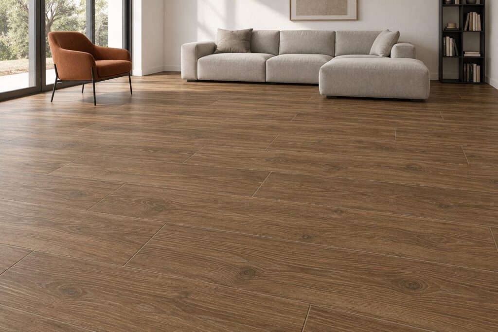 Carrelage imitation parquet Walnut AWAN 30x120 - ambiance