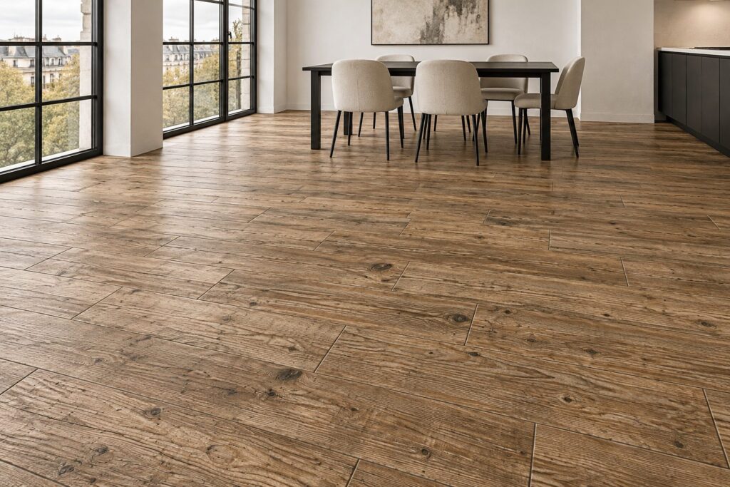 Carrelage imitation parquet Walnut MOBILE 30x120 - ambiance