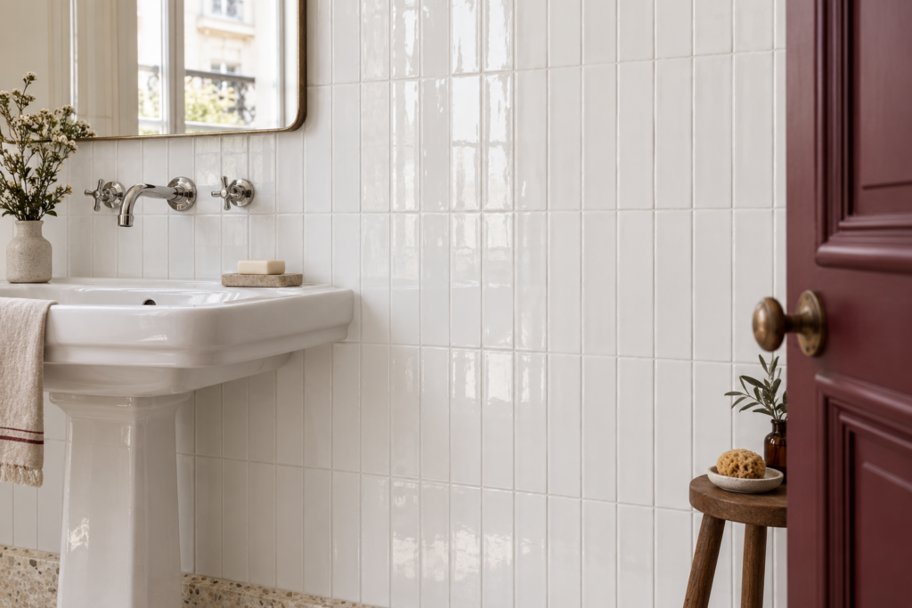 Carrelage métro White COLONIAL Brillant 7,5x30