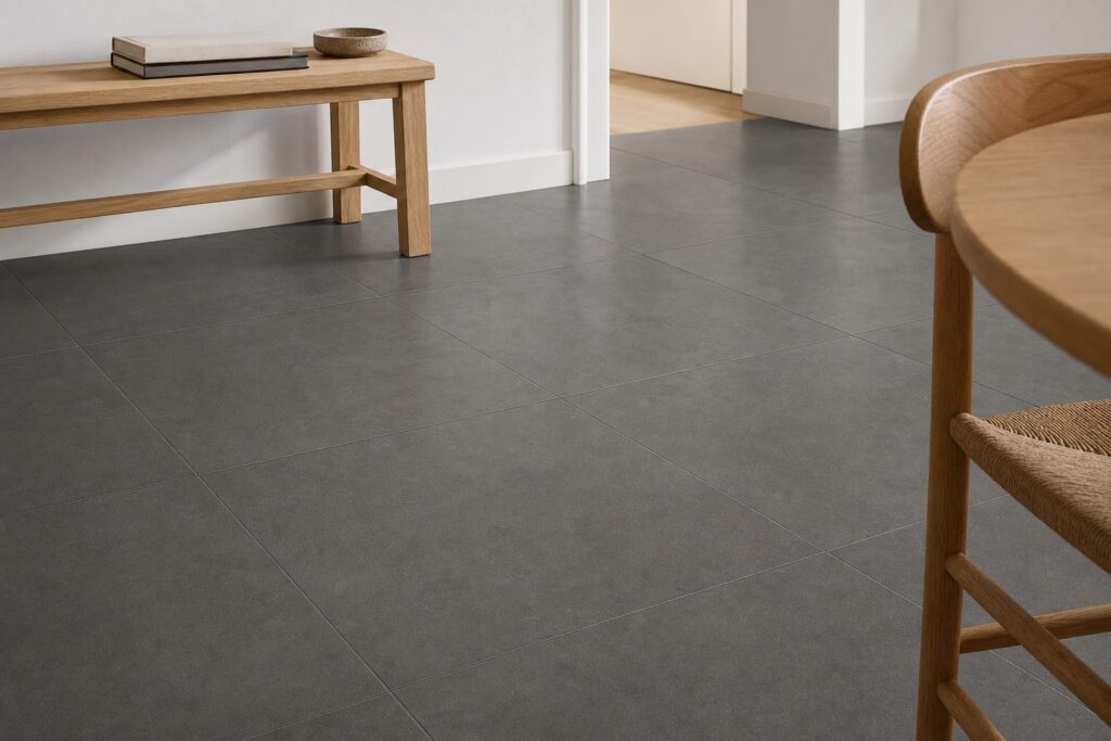 Carrelage imitation béton Anthracite NEUTRA 60x60 - ambiance salle à manger