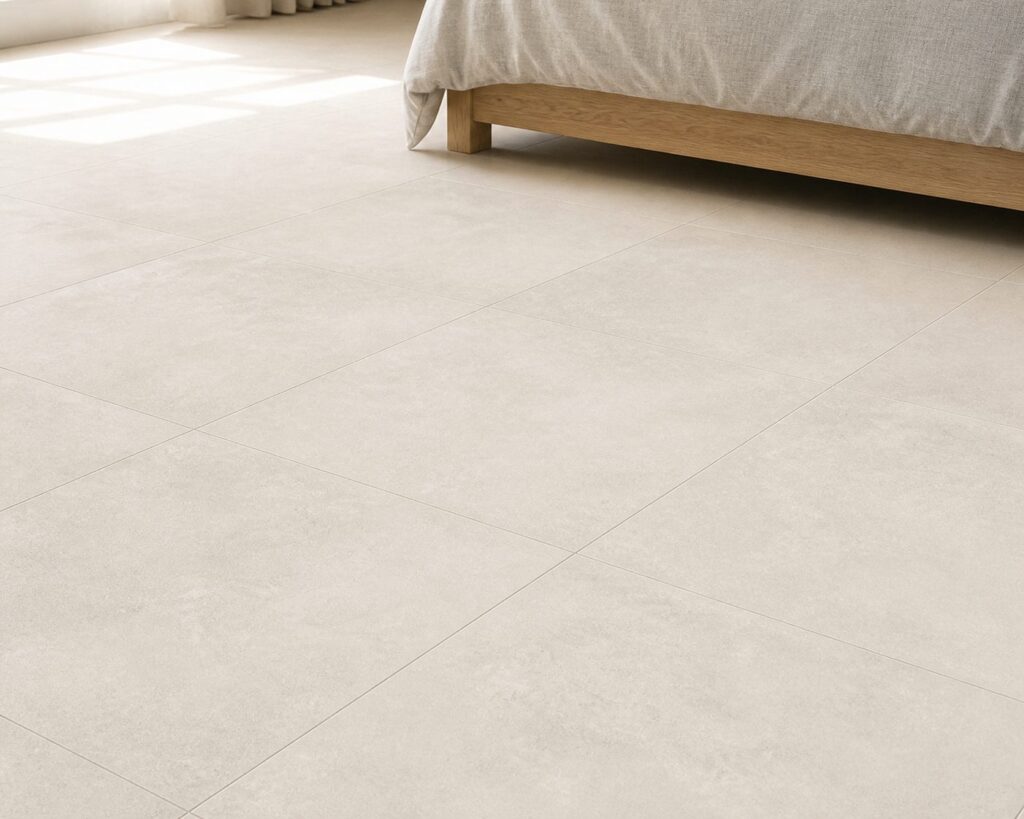 Carrelage imitation béton Sand CRICKET 60x60 - ambiance chambre