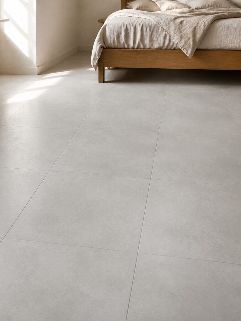 Carrelage imitation béton Pearl CRICKET 60x60 - ambiance chambre
