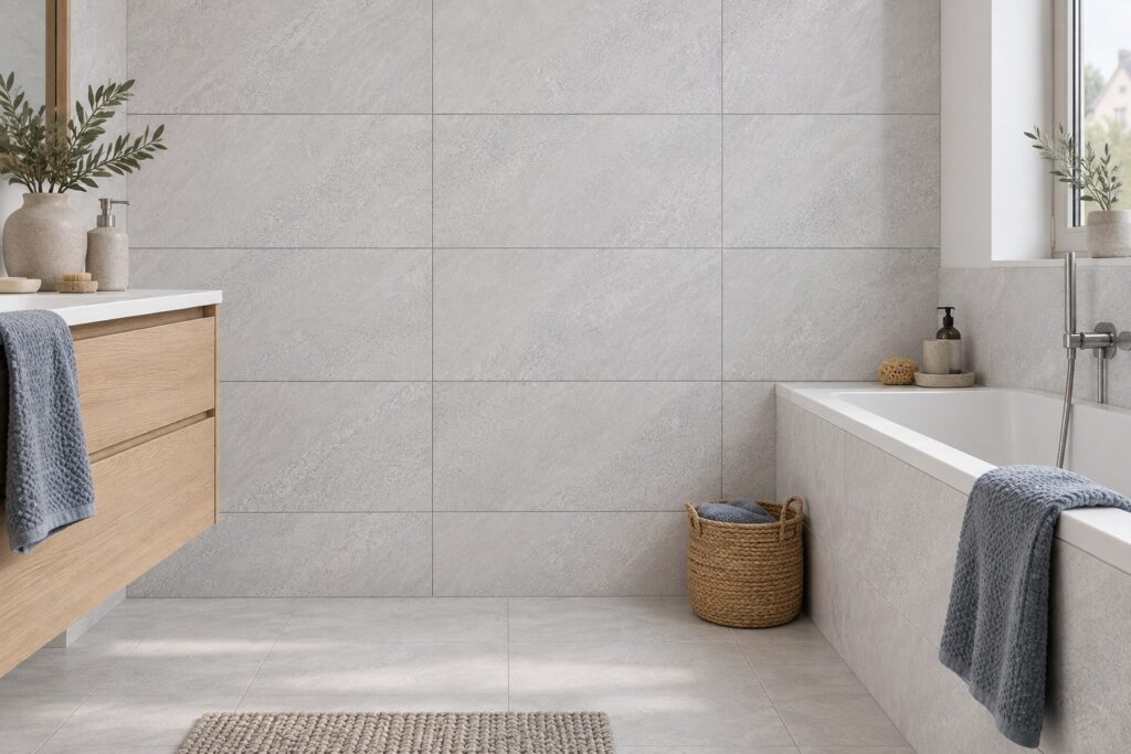 Carrelage imitation pierre Pearl KLIFF 30×60 - ambiance salle de bain