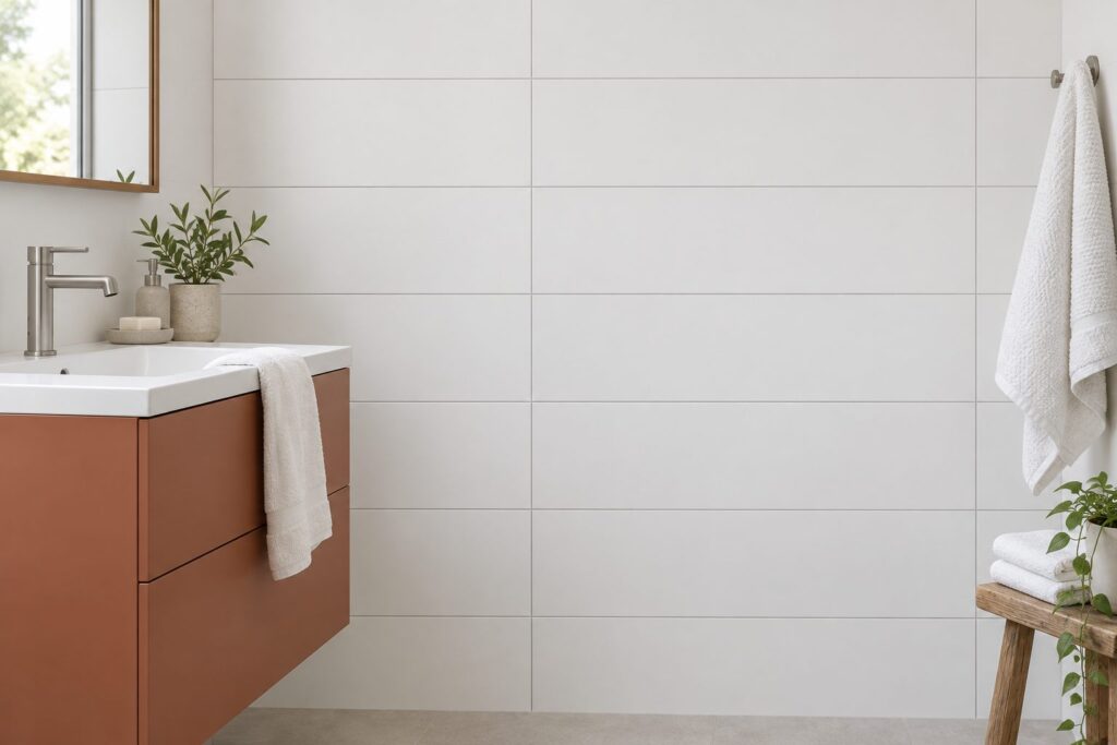 Faïence murale White GLACIAR 30×60 - ambiance salle de bain