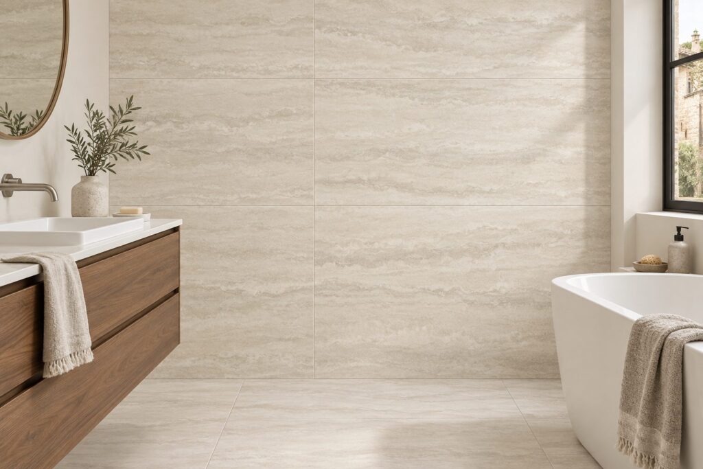 Marbre Vein Ivory FIRENZE 60×120 - ambiance salle de bain